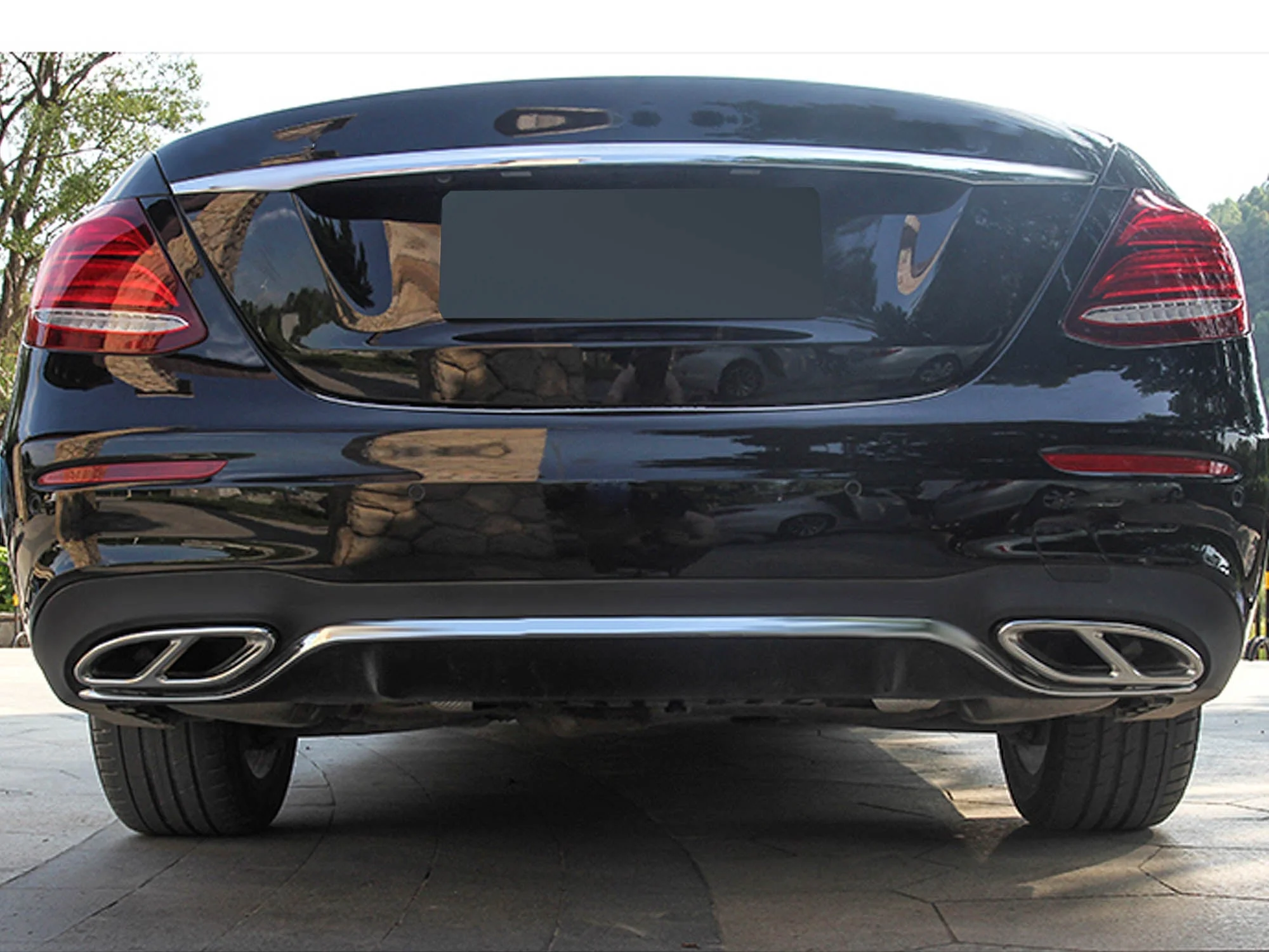 Chrome/Black Exhaust Tips for Mercedes W212 W205 Sedan Coupe C207 W166 W253 - Image 3