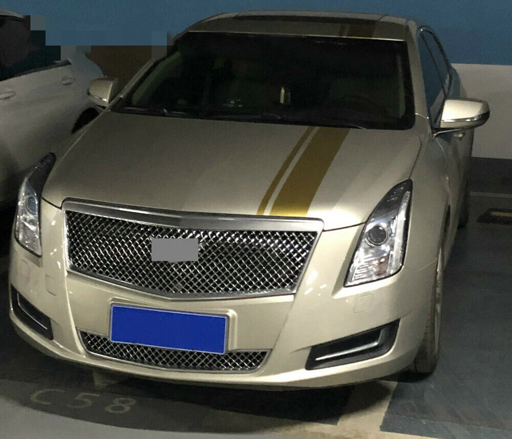 Chrome Front Mesh Bumper Grilles Upper & Lower Grille For 2013-2017 XTS Cadillac - Image 2
