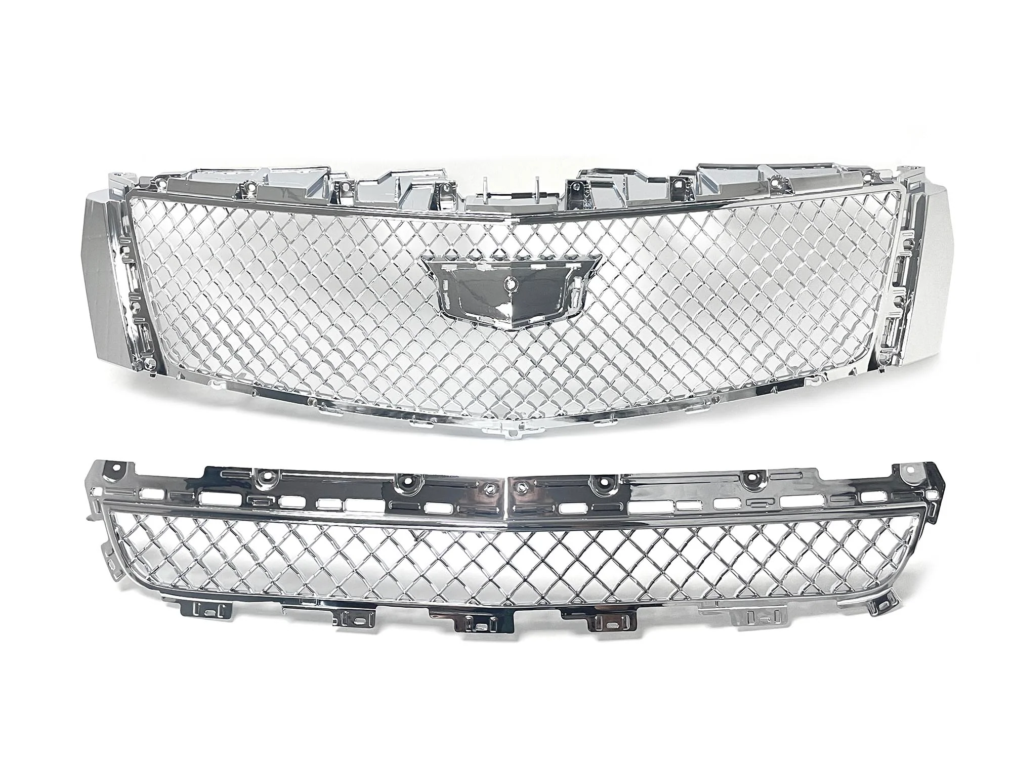 Chrome Front Mesh Bumper Grilles Upper & Lower Grille For 2013-2017 XTS Cadillac - Image 3