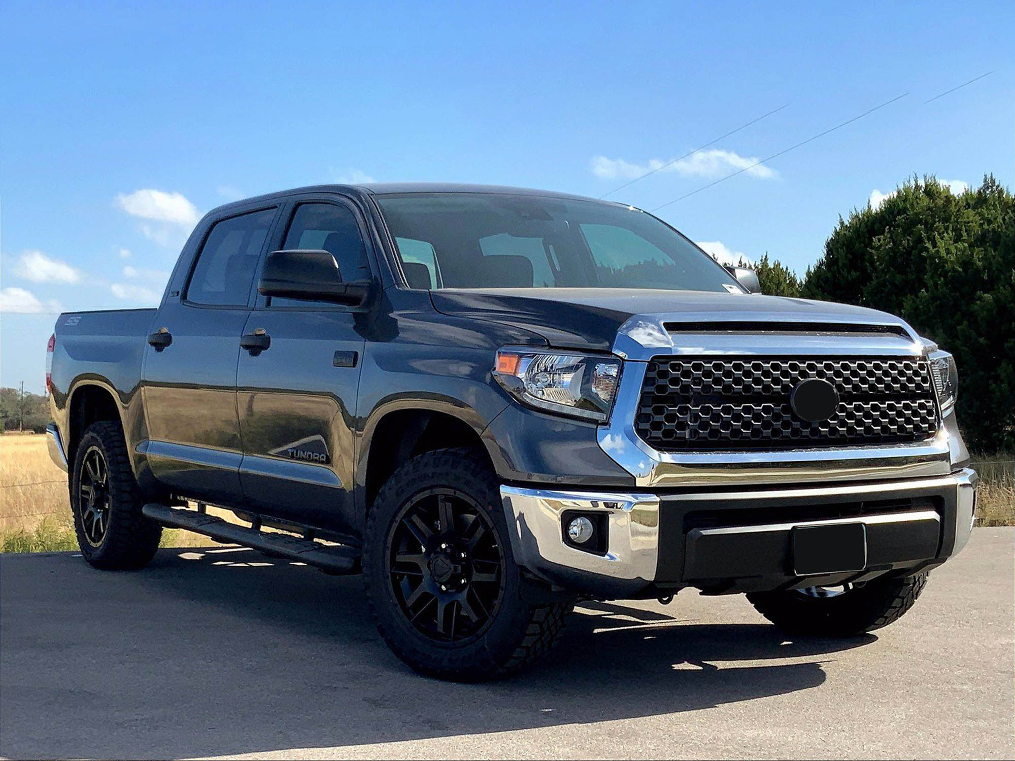 ABS Front Upper Hood Bulge Molding Silver Chrome For Toyota Tundra 2014-2021 - Image 2