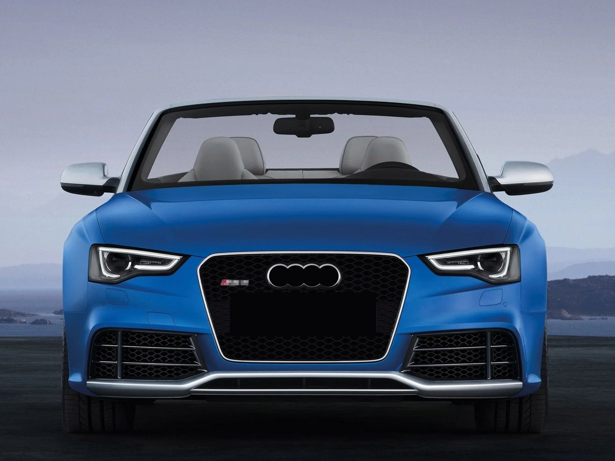 Honeycomb Front Bumper Grille for Audi A5 B8.5 S5 2013-2016 ( Chrome Frame + Black Honeycomb) - Image 2