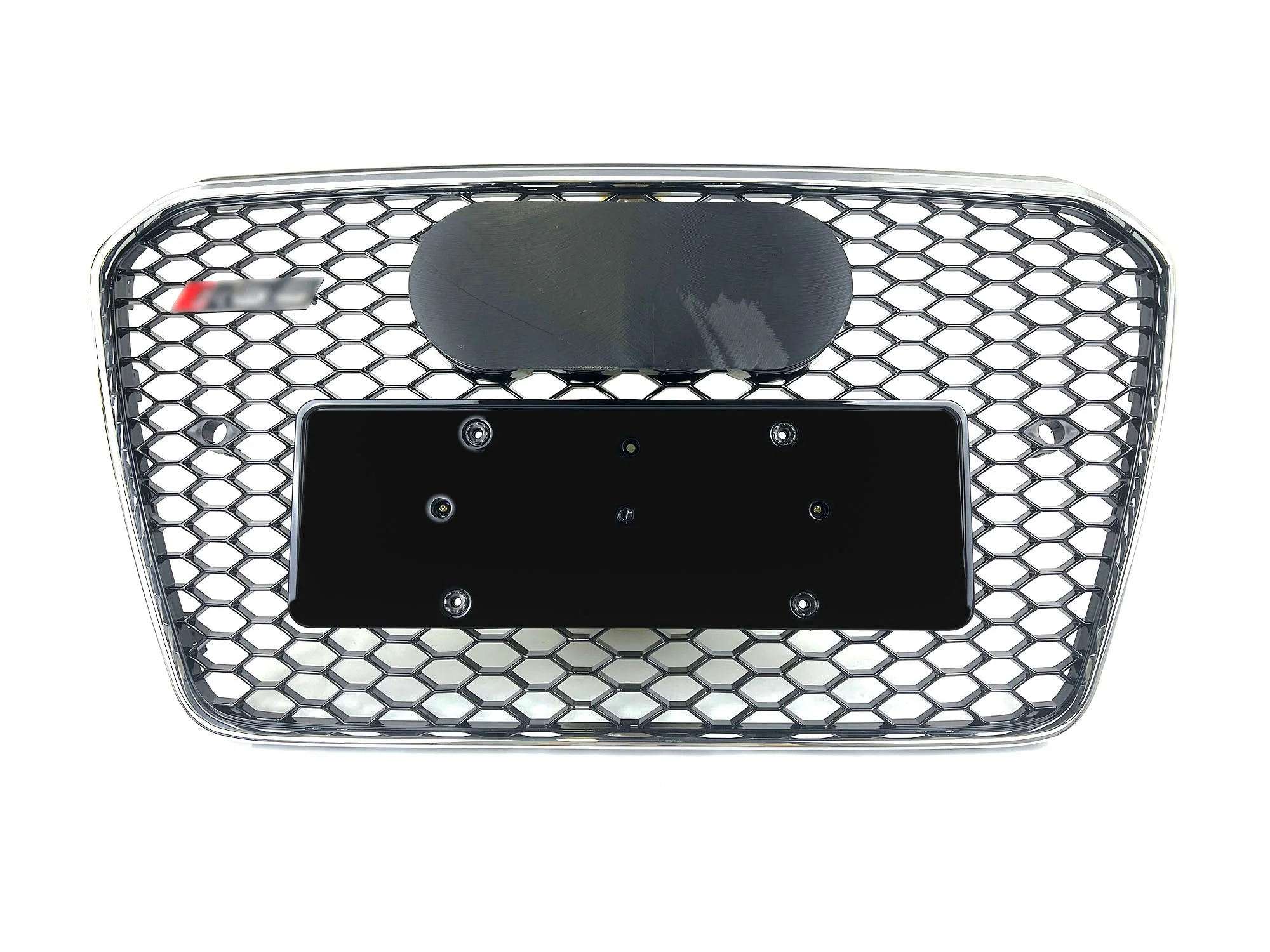 Honeycomb Front Bumper Grille for Audi A5 B8.5 S5 2013-2016 ( Chrome Frame + Black Honeycomb) - Image 4
