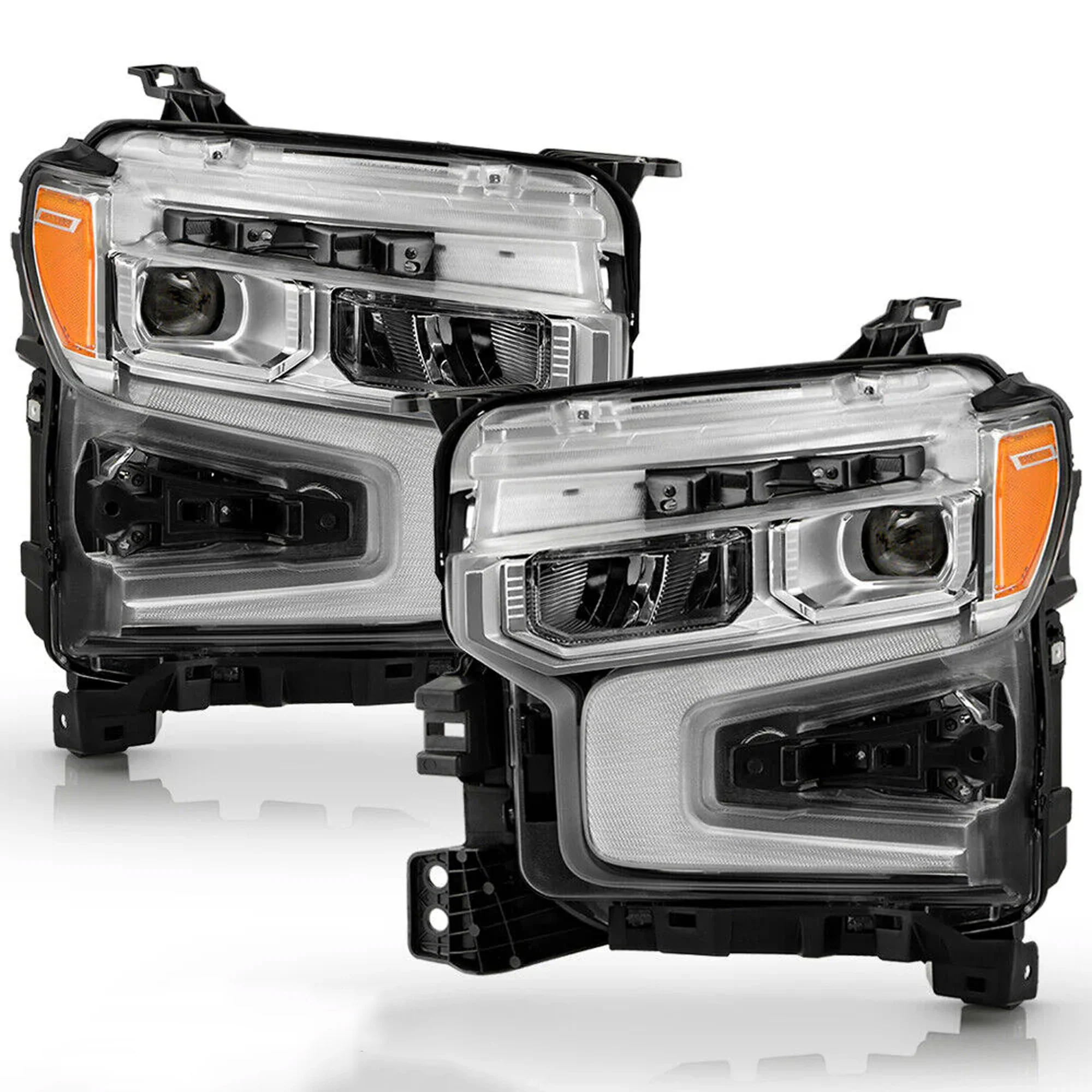 For 2022-2024 Chevy Silverado 1500 Chrome LED DRL w/ White Animation Headlights - Image 2