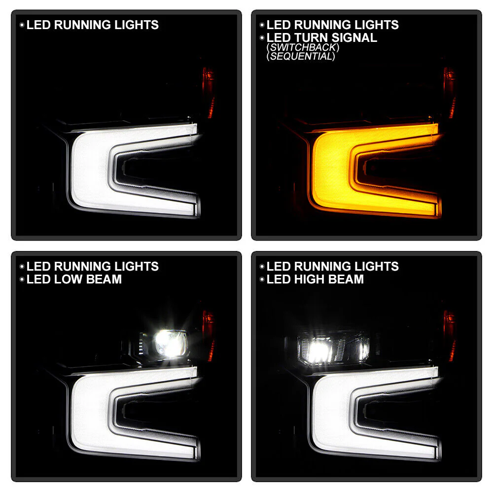For 2022-2024 Chevy Silverado 1500 Chrome LED DRL w/ White Animation Headlights - Image 9