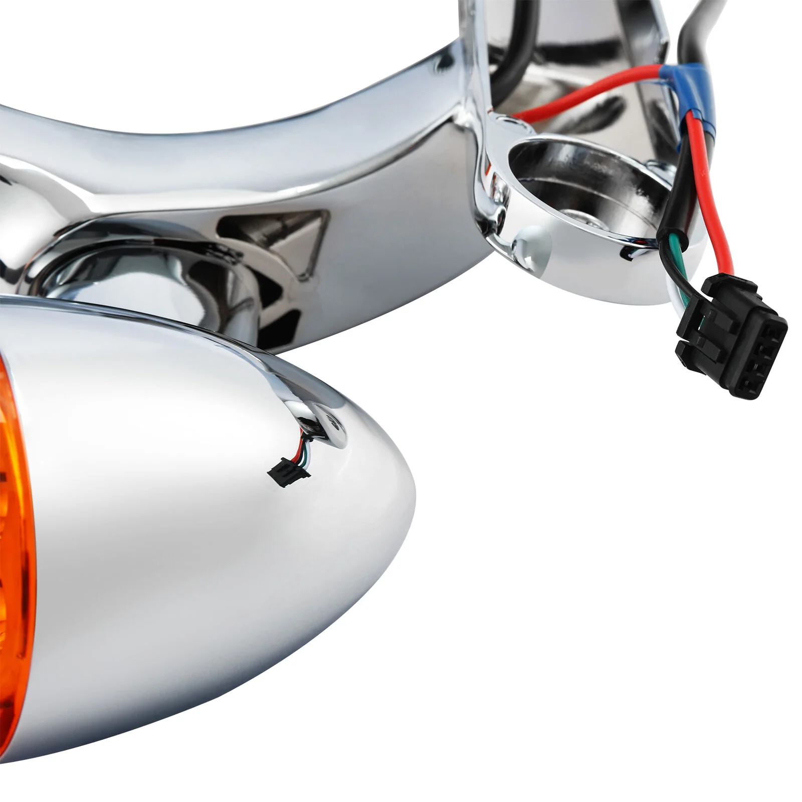 Chrome LED Spot Fog Passing Lights Lamp Turn Signals Bar Kit Fit for Harley Road King - Image 9