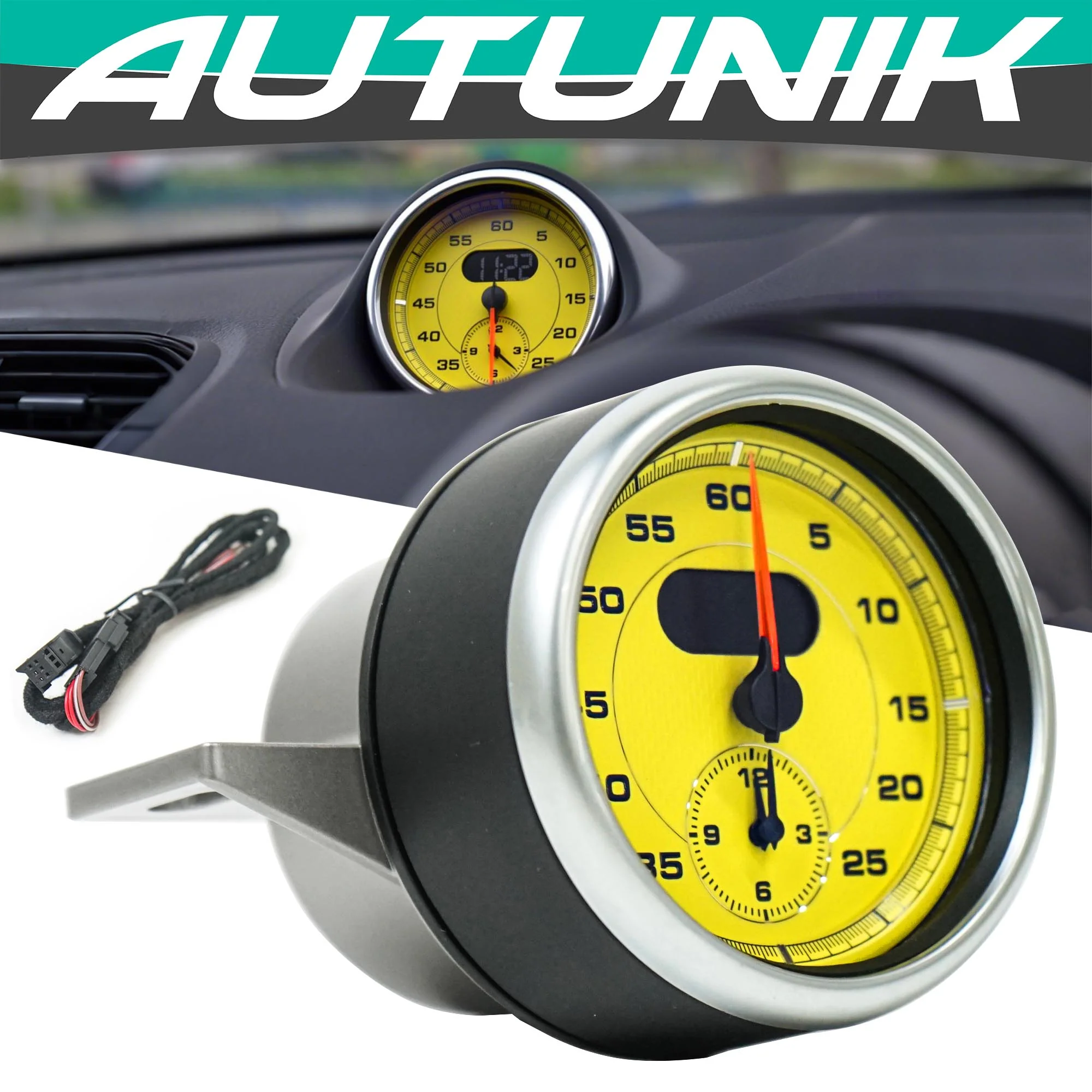 Sport Chrono Stopwatch Clock with Wire Harness for Porsche 911 991 718 Macan Cayenne - Image 17