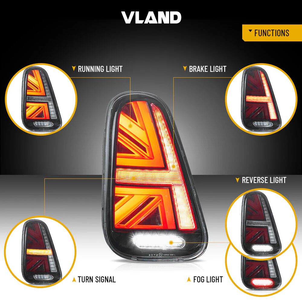 Clear LED Tail Lights For 2001-2006 Mini Cooper S R50 R52 R53 w/Animation - Image 3
