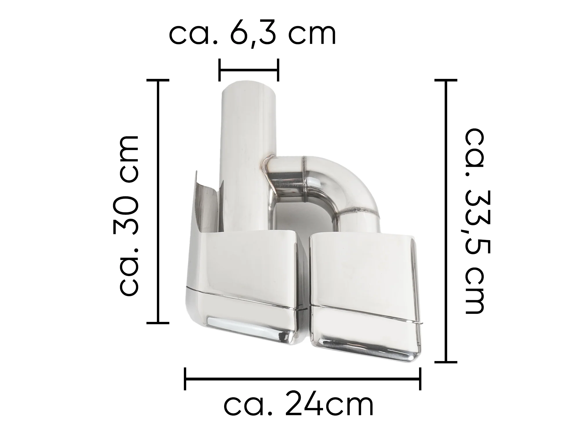 Pair For Mercedes E63 CLS63 C63 S63 CL63 W212 W218 Square Quad Exhaust Tips Muffler Tail Pipe Chrome - Image 11
