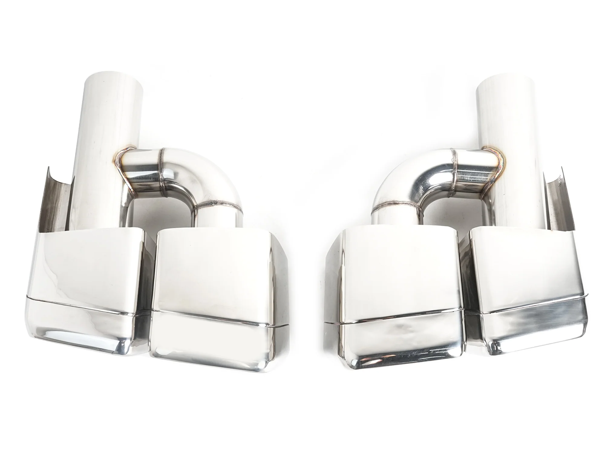Pair For Mercedes E63 CLS63 C63 S63 CL63 W212 W218 Square Quad Exhaust Tips Muffler Tail Pipe Chrome - Image 3