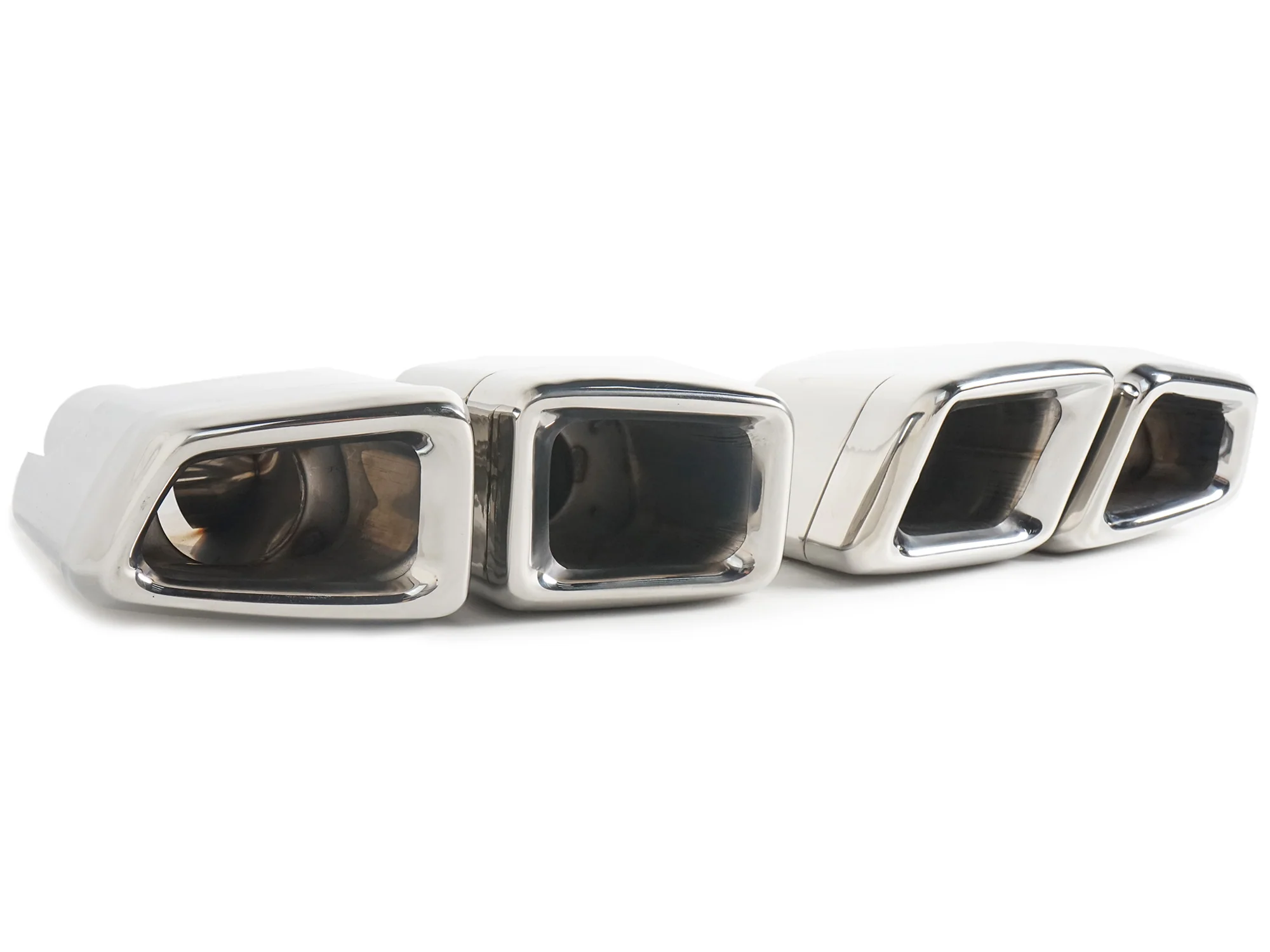Pair For Mercedes E63 CLS63 C63 S63 CL63 W212 W218 Square Quad Exhaust Tips Muffler Tail Pipe Chrome - Image 4