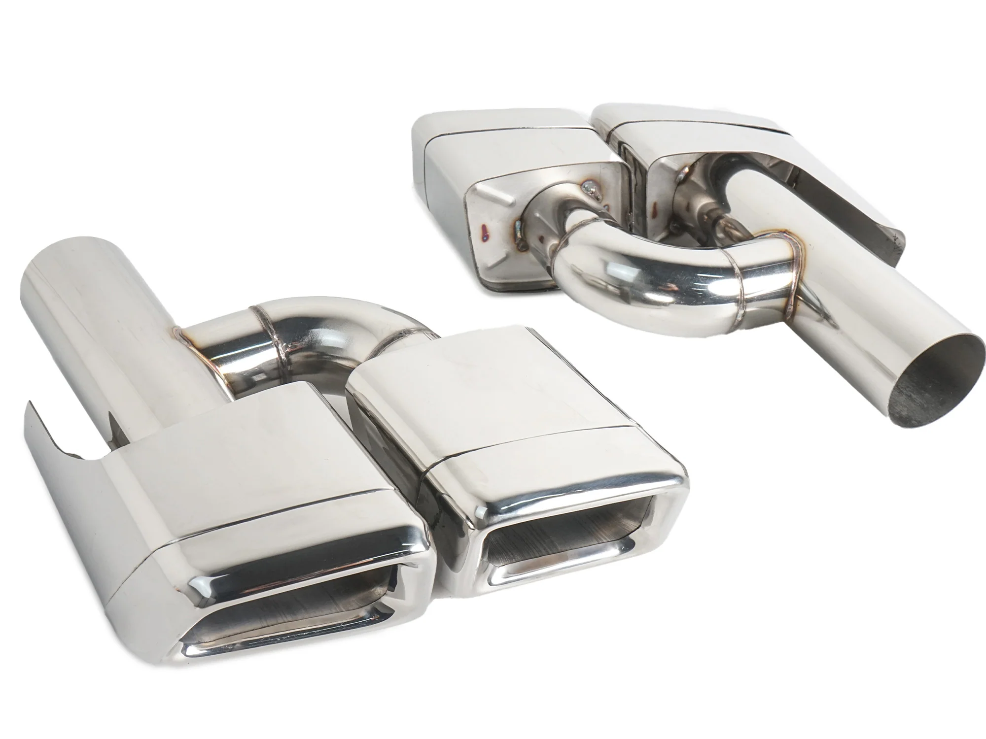 Pair For Mercedes E63 CLS63 C63 S63 CL63 W212 W218 Square Quad Exhaust Tips Muffler Tail Pipe Chrome - Image 6