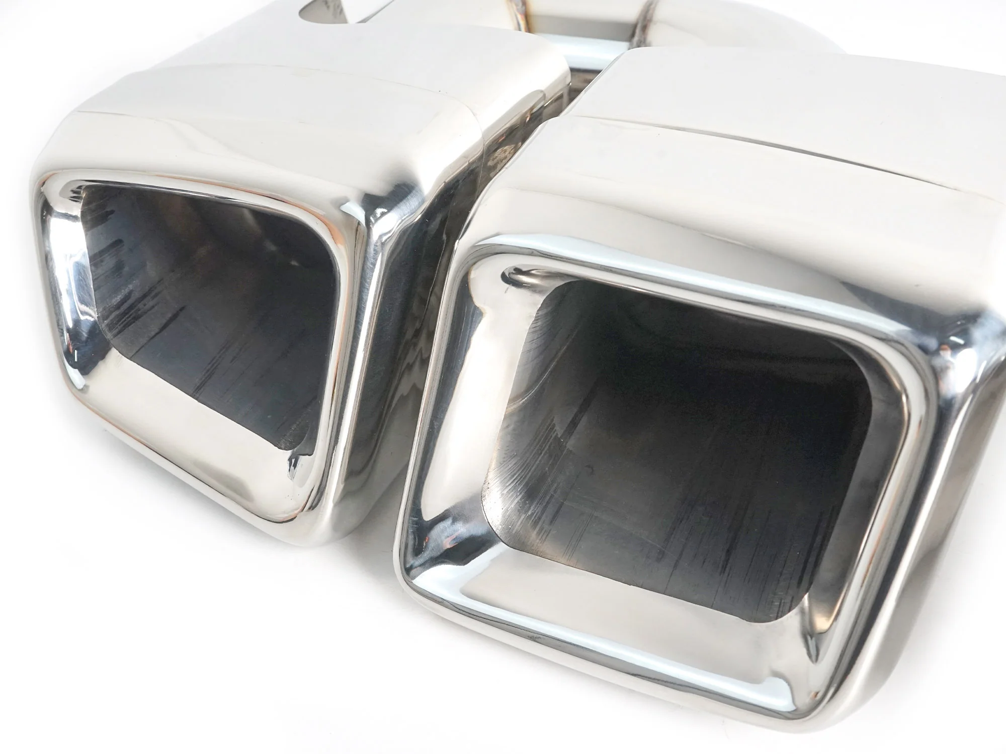 Pair For Mercedes E63 CLS63 C63 S63 CL63 W212 W218 Square Quad Exhaust Tips Muffler Tail Pipe Chrome - Image 9
