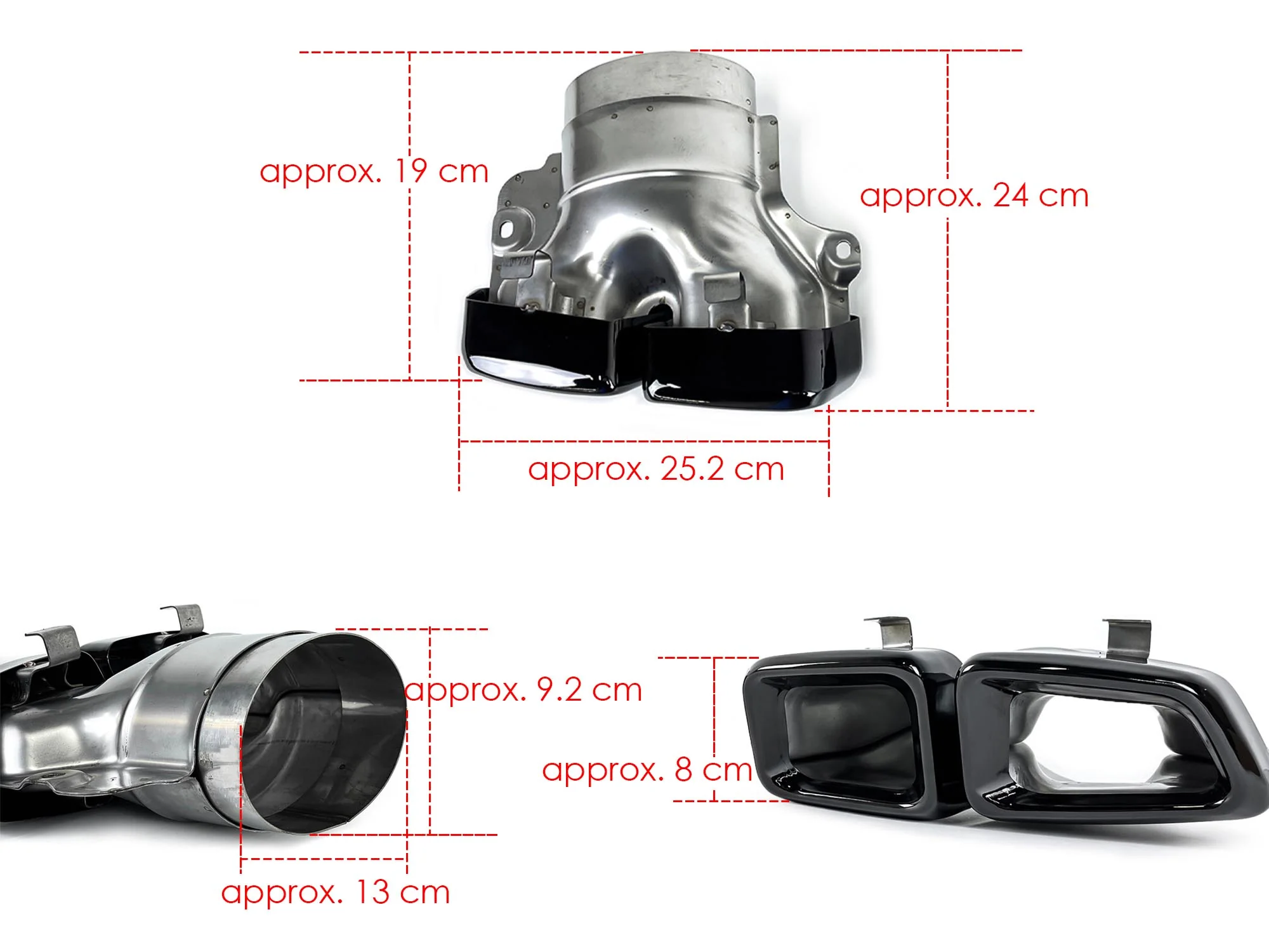 CLS63 Style Gloss Black Rear Diffuser + Exhaust Tips For Mercedes CLS W218 CLS400 CLS450 CLS500 CLS550 AMG Bumper 2015-2018 - Image 13