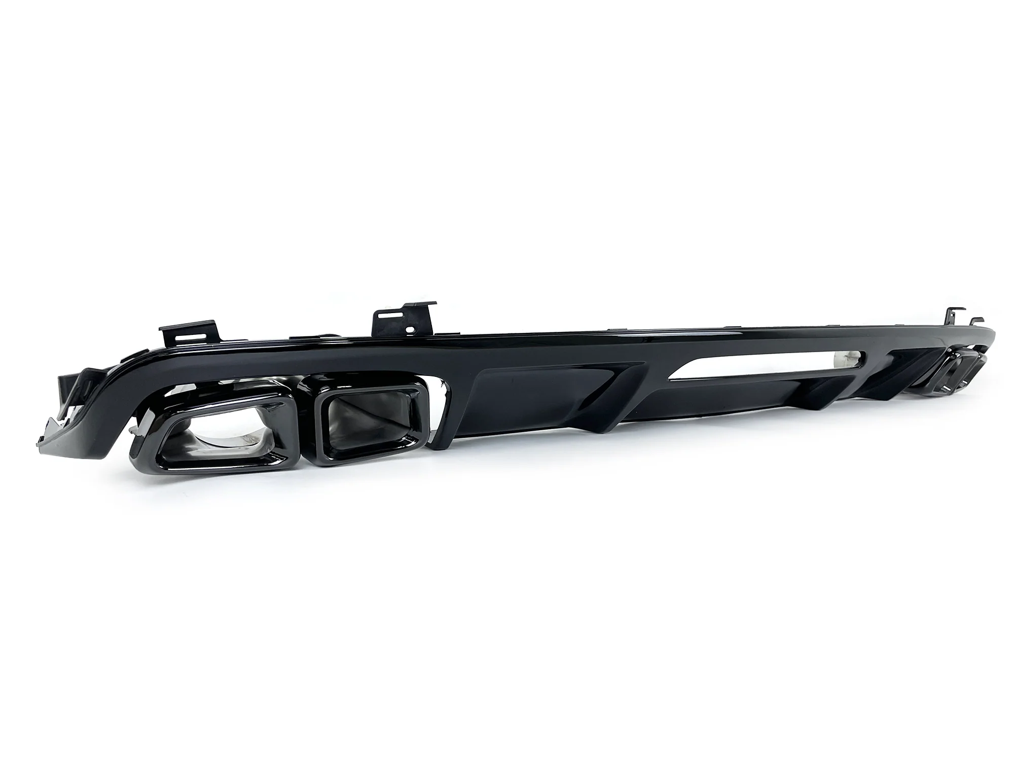 CLS63 Style Gloss Black Rear Diffuser + Exhaust Tips For Mercedes CLS W218 CLS400 CLS450 CLS500 CLS550 AMG Bumper 2015-2018 - Image 4