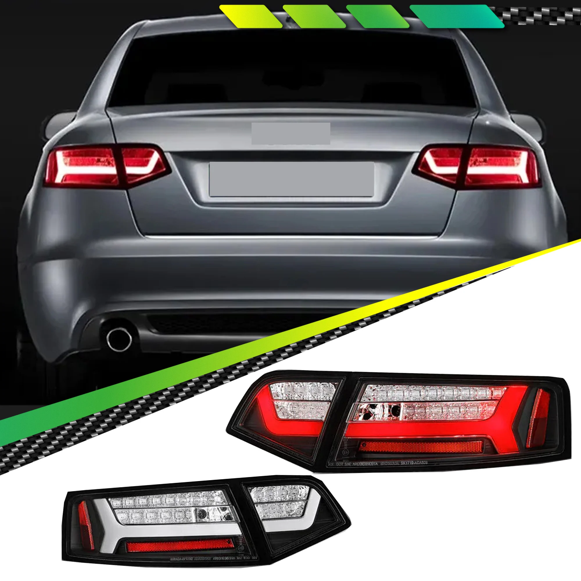 Cyclop Optic Tube Black LED Tail Lights for 2009-2011 Audi A6 C6 Rear Lamps