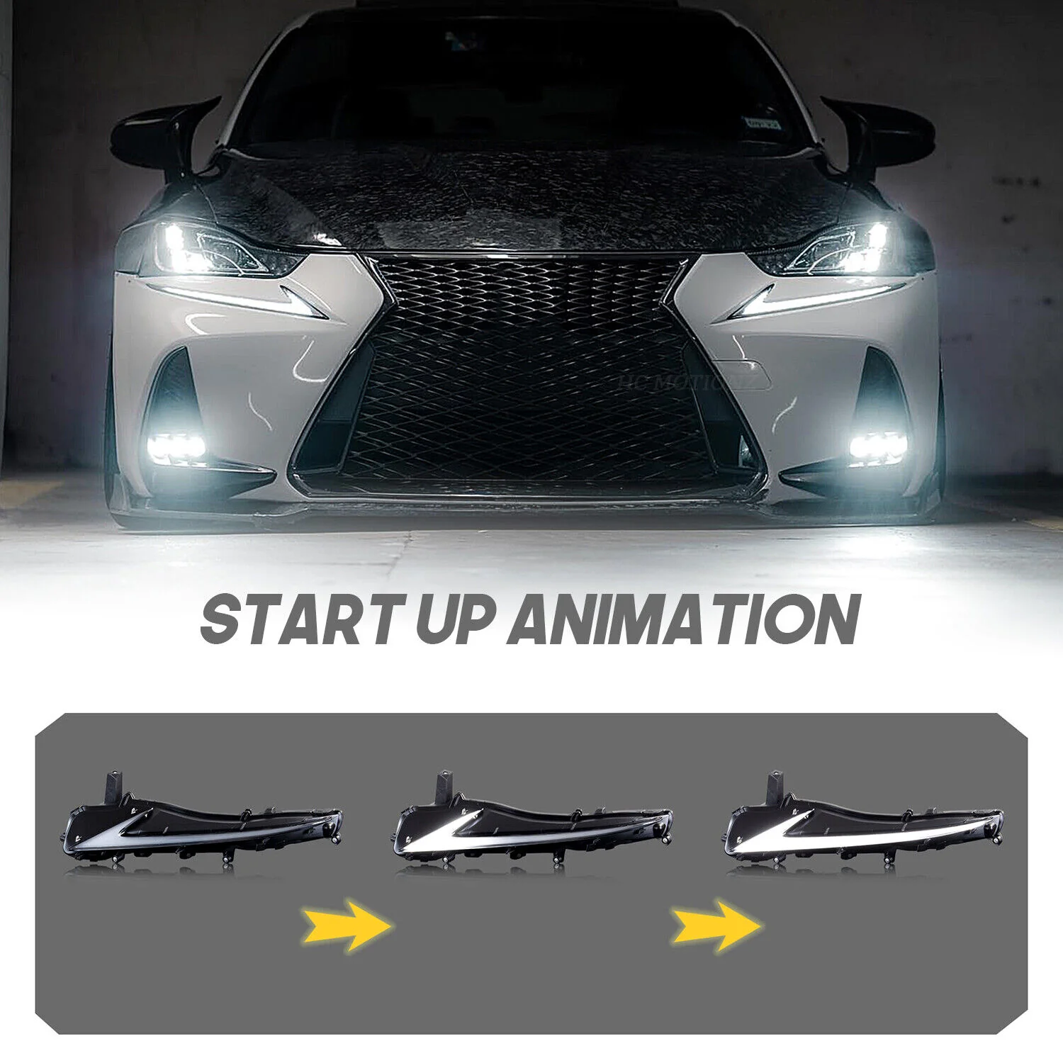 Daytime Running Light DRL Turn Signal Fog Lamps for 2017–2020 Lexus IS200t IS300 IS250 IS350 F - Image 4