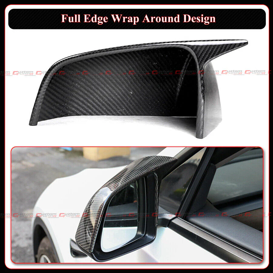 Direct Add-On For 2016-2025 Tesla Model X Full Carbon Fiber M Horn Style Side Mirror Caps Covers - Image 7