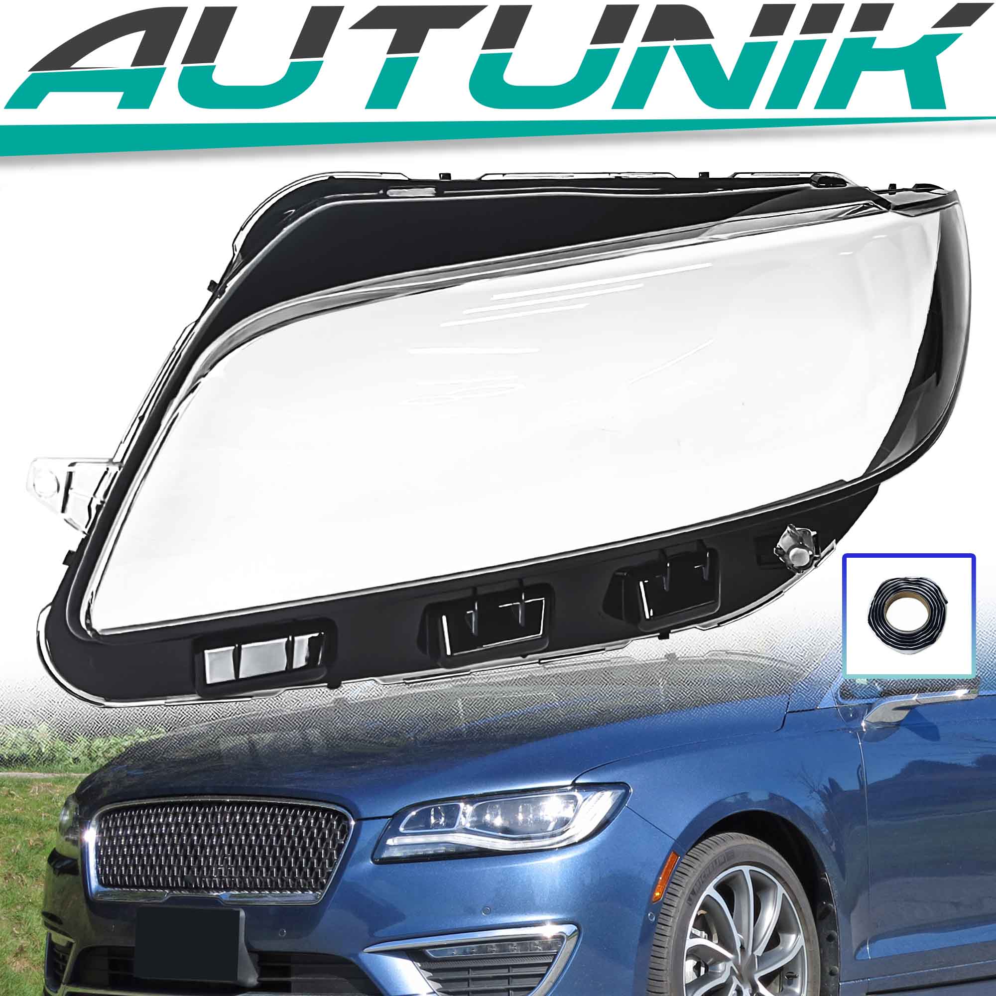 Driver Left Side Clear Headlight Headlamp Lens Cover For 2017-2020 Lincoln MKZ