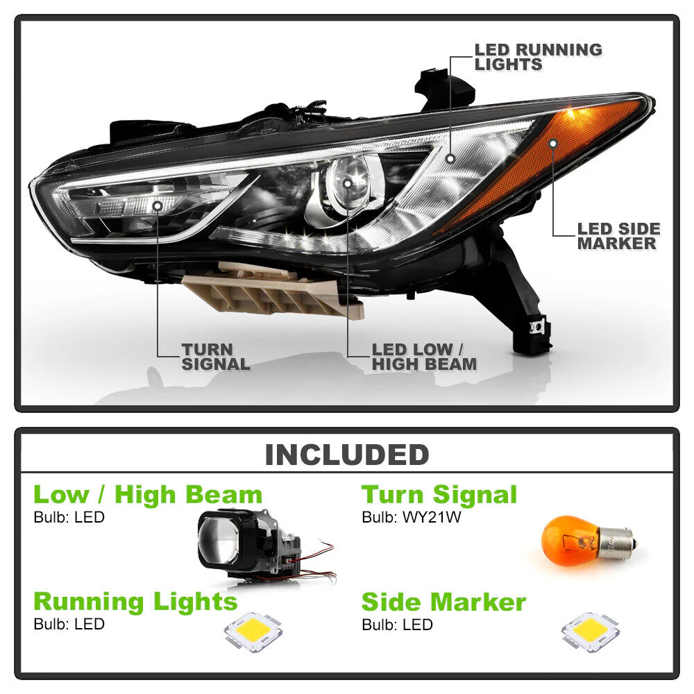 Driver Left Side For 2019-2020 Infiniti QX60 Factory LED Low Beam Projector Headlight w/o AFS - Image 4