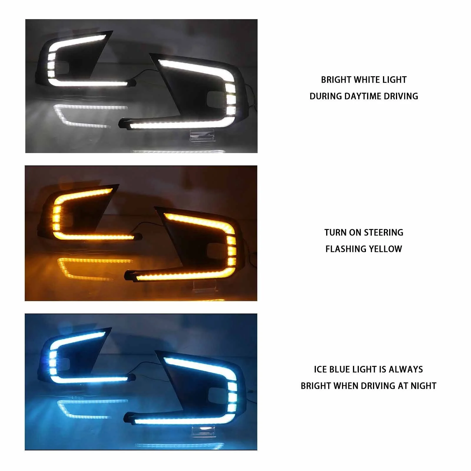 Fits 2022-2024 Honda Civic Sedan Hatchback Driving LED DRL & Fog Lights Kit - Image 2