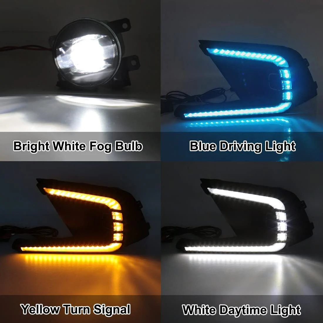 Fits 2022-2024 Honda Civic Sedan Hatchback Driving LED DRL & Fog Lights Kit - Image 5