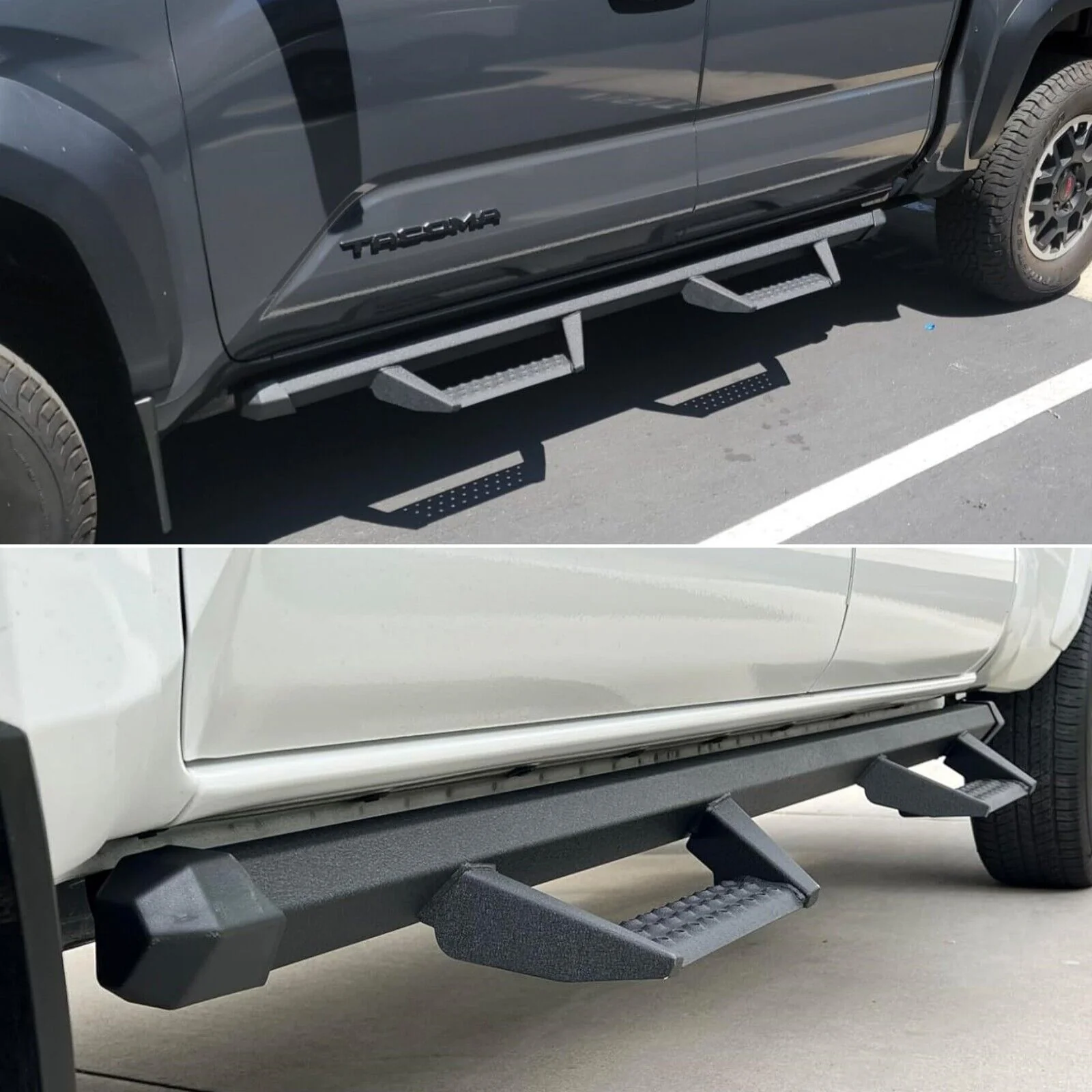Drop Running Boards FOR 2024 2025+ Toyota Tacoma Crew Cab 3" Black Nerf Bar - Image 3