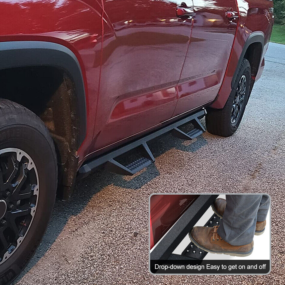 Drop Running Boards FOR 2024 2025+ Toyota Tacoma Crew Cab 3" Black Nerf Bar - Image 6