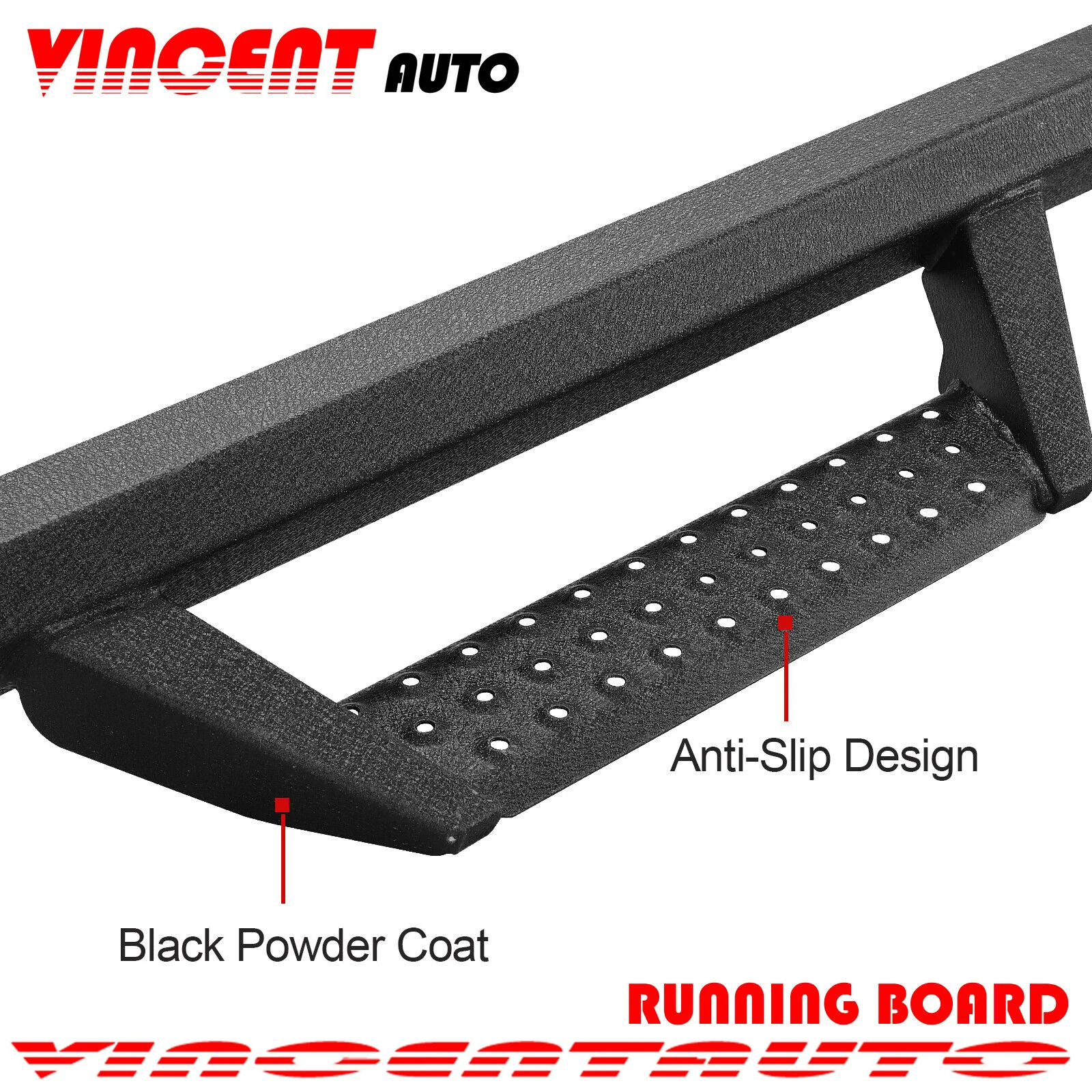 Drop Running Boards FOR 2024 2025+ Toyota Tacoma Crew Cab 3" Black Nerf Bar - Image 8