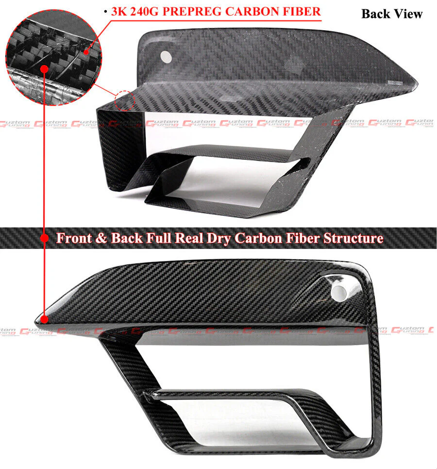 Dry Carbon Fiber Front Bumper Air Duct Inlet Vent Trims Cover For 2021-2023 BMW F90 M5 LCI - Image 3