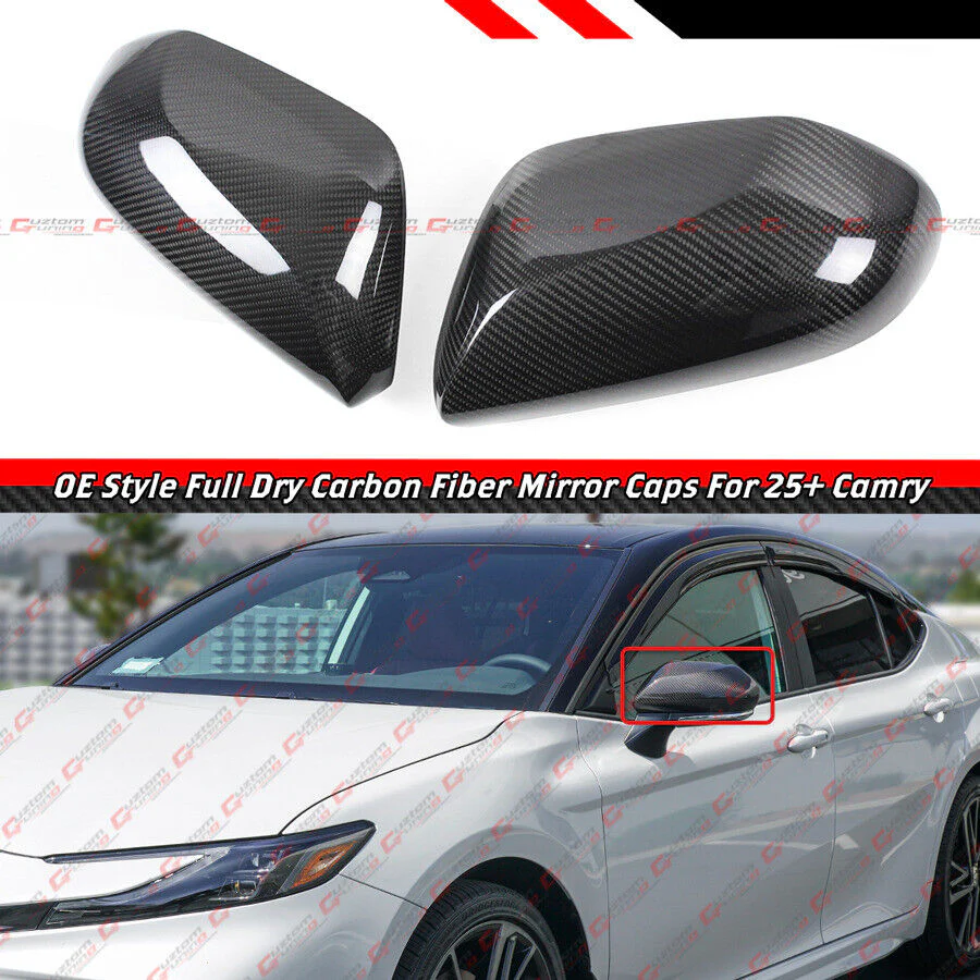 Dry Carbon Mirror Cover Caps Add-on fit for 2025+ Toyota Camry SE XSE LE XLE - Image 2