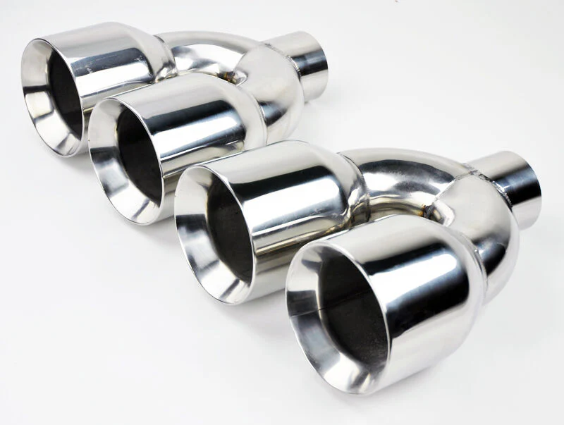 Dual 4" Quad Chrome Muffler Pipe Exhaust Tips Fits Audi S5 2008-2016