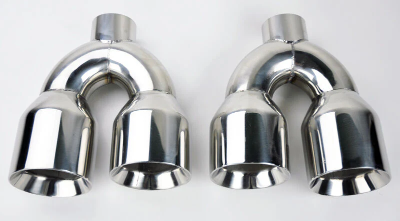 Dual 4" Quad Chrome Muffler Pipe Exhaust Tips Fits Audi S5 2008-2016 - Image 2
