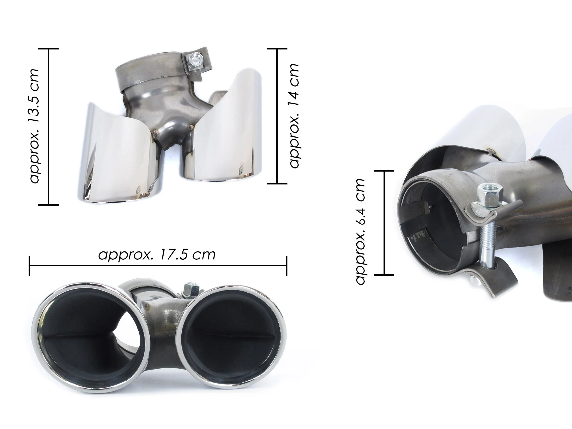 Chrome Exhaust Tips Pipe for Porsche 911 Carrera 991.2 NON-PSE 2017 2018 2019 - Image 12