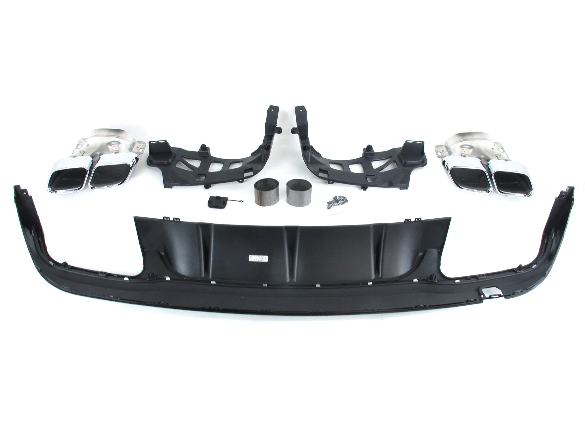 Gloss Black Rear Diffuser w/ Silver Exhaust Tips for Mercedes C207 E250 E400 E500 E550 Coupe AMG 2014-2017 - Image 5