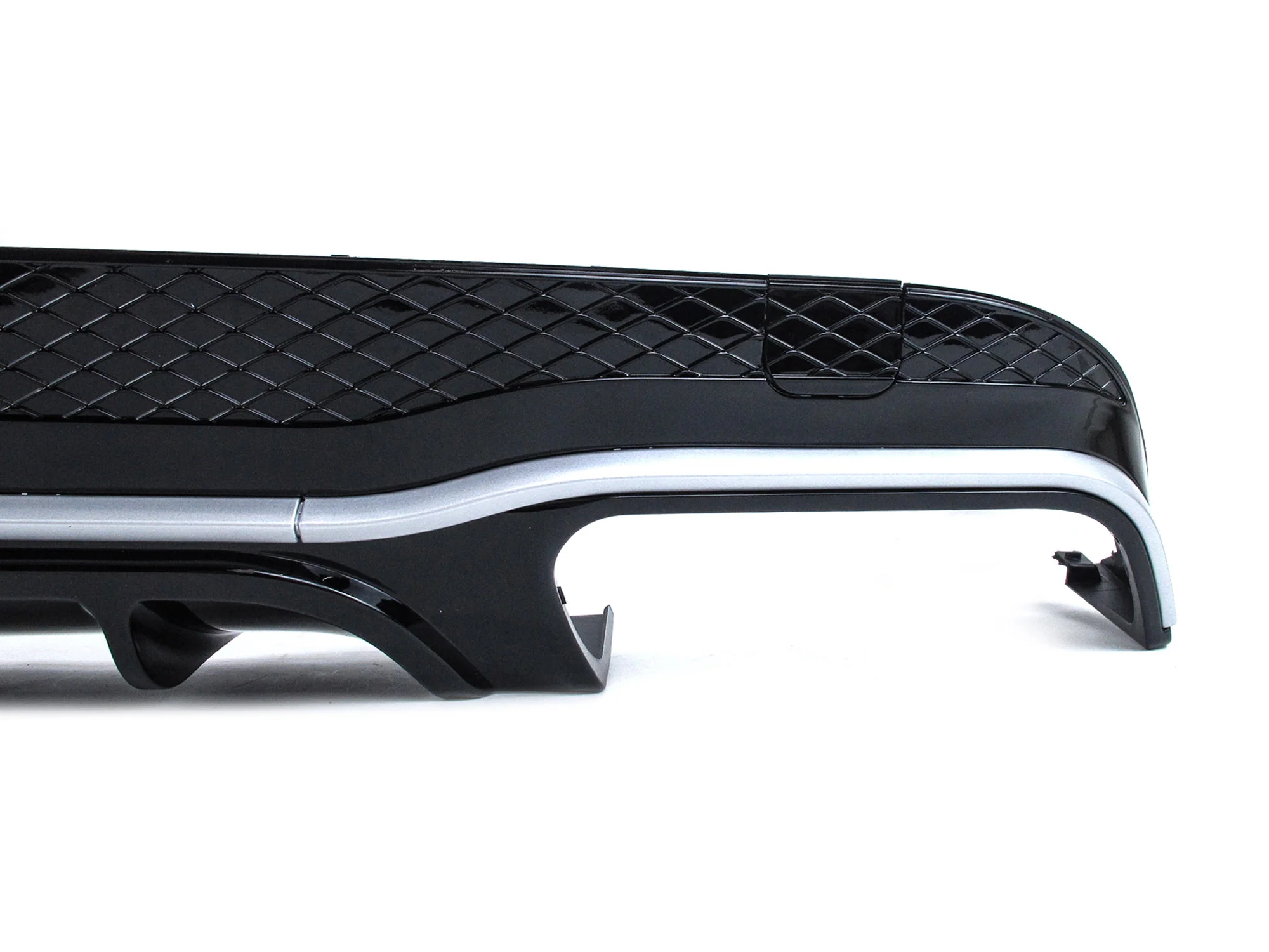 Gloss Black Rear Diffuser w/ Silver Exhaust Tips for Mercedes C207 E250 E400 E500 E550 Coupe AMG 2014-2017 - Image 8