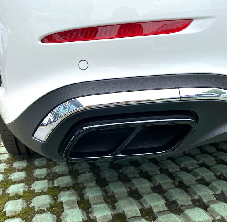 For 2022-2023 Mercedes Benz C-Class W206 Black Rear Exhaust Pipe Cover Trims - Image 4