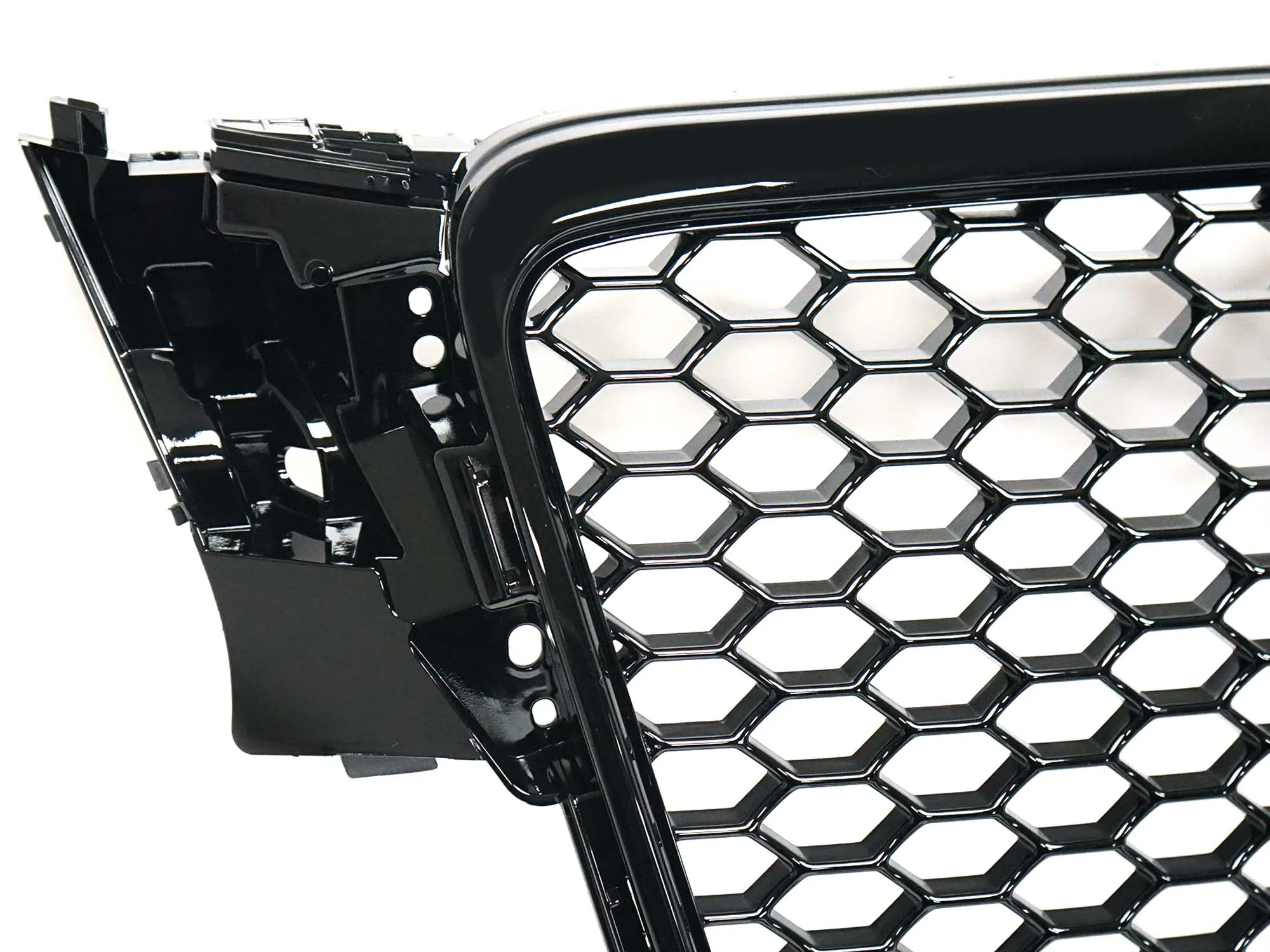 For 2009-2012 Audi A4/S4 B8 Front Bumper Hex Grille Mesh RS4 Style Gloss Black - Image 9