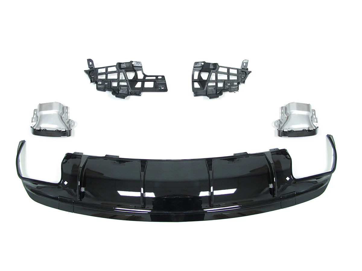 Fit For Mercedes Benz W117 CLA250 2017-2019 Rear Bumper Diffuser Lip W Exhaust Tailpipes Gloss Black - Image 5