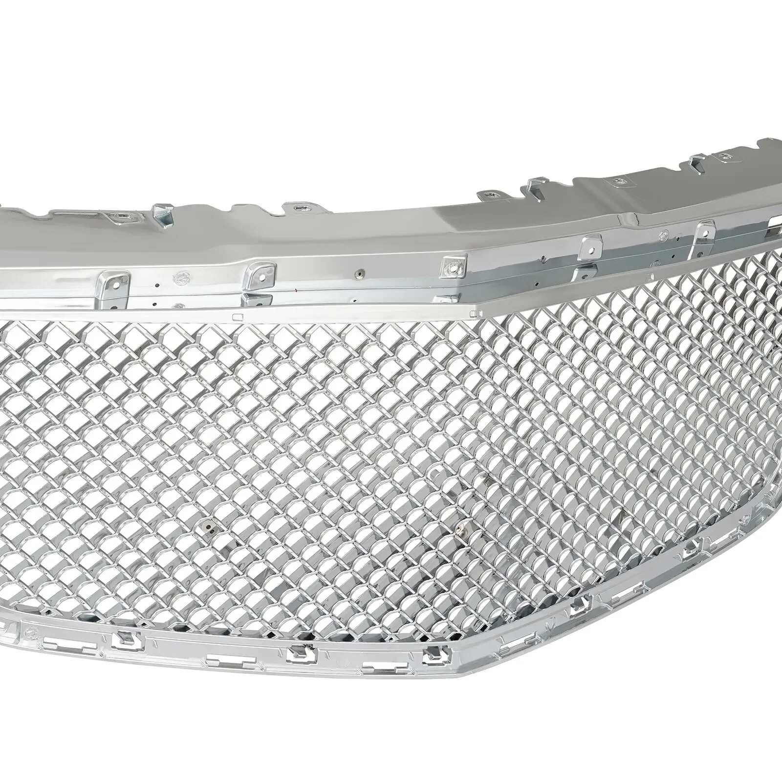 Chrome Front Upper Mesh Grille for 14-19 Cadillac CTS Sedan No Camera Mount - Image 6