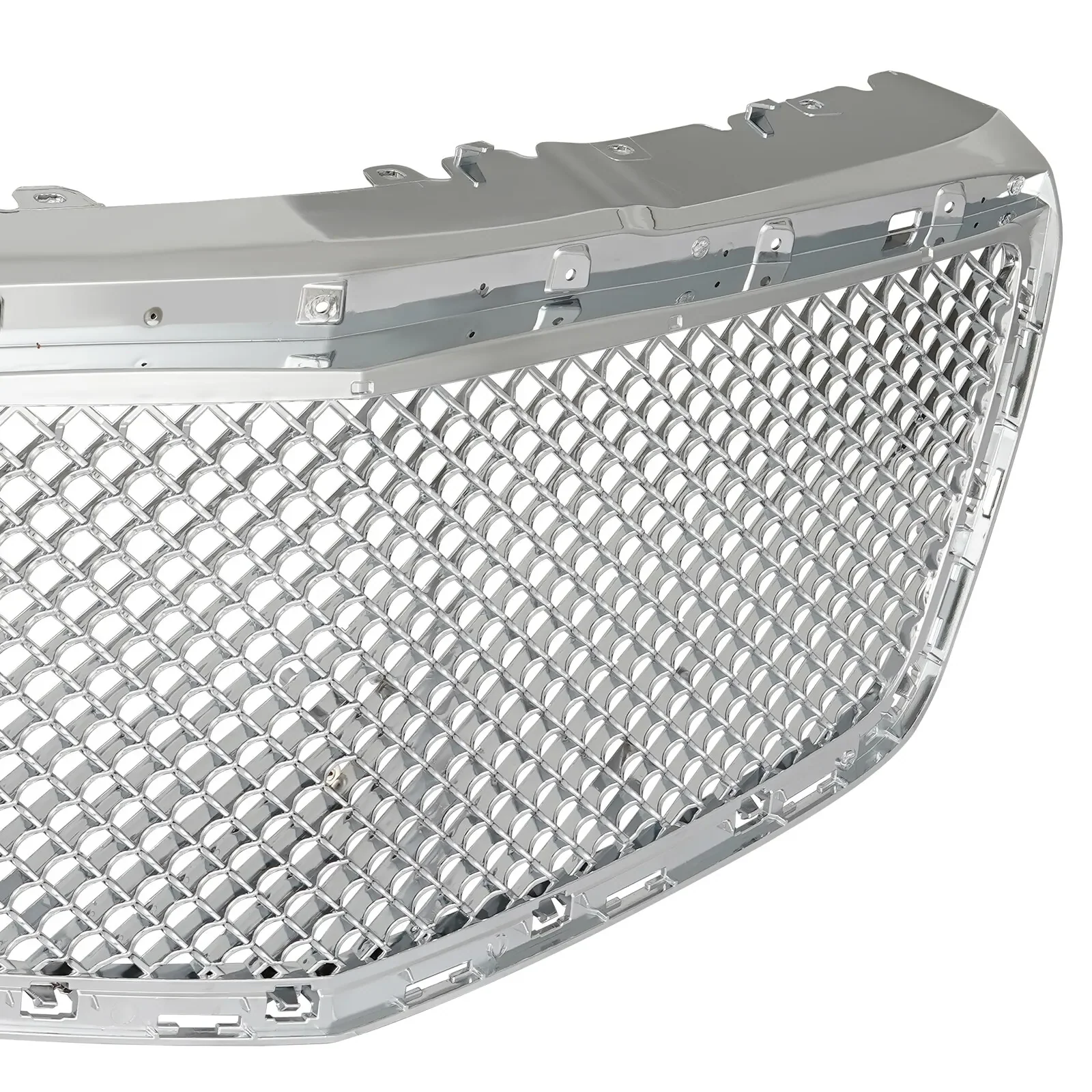 Chrome Front Upper Mesh Grille for 14-19 Cadillac CTS Sedan No Camera Mount - Image 7