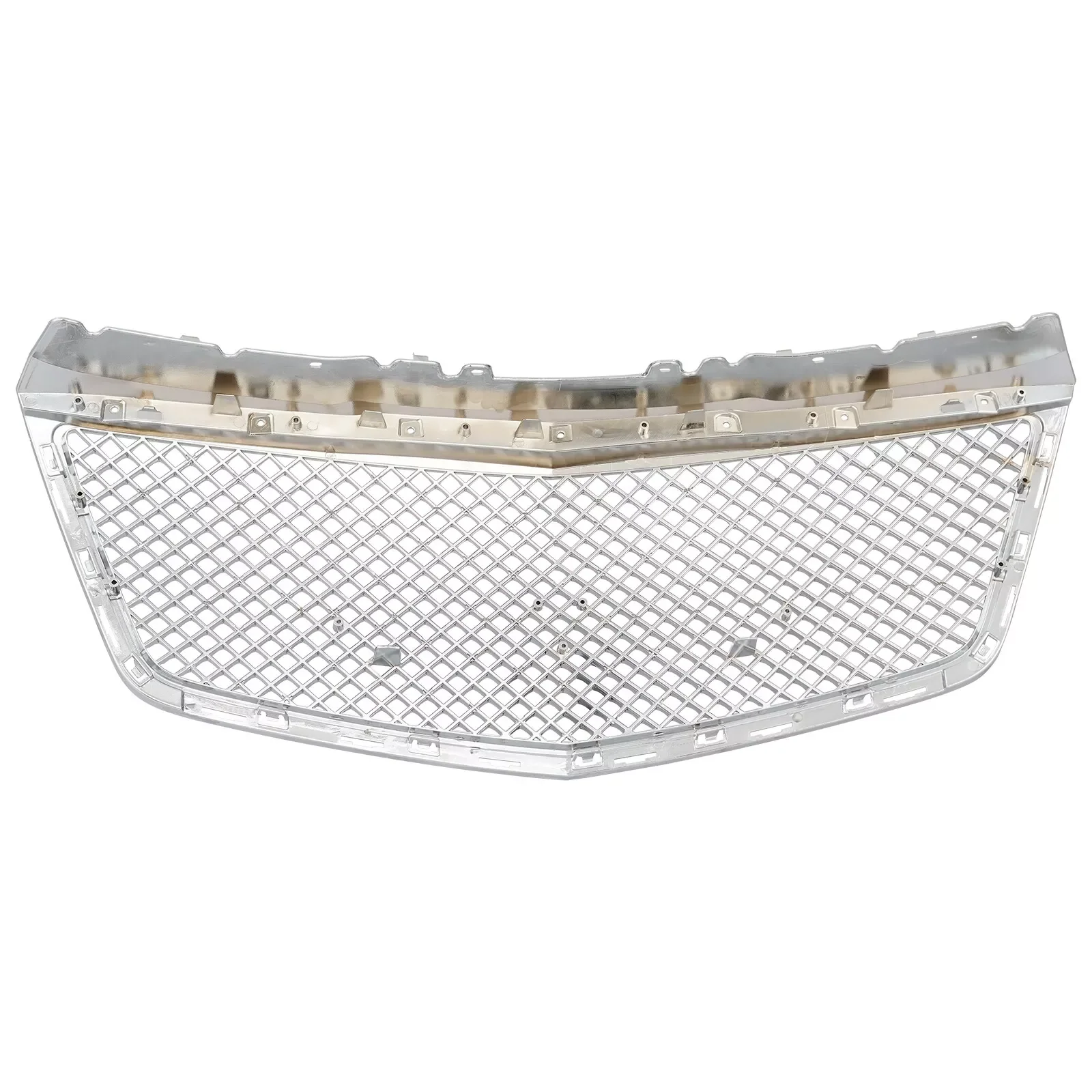 Chrome Front Upper Mesh Grille for 14-19 Cadillac CTS Sedan No Camera Mount - Image 9