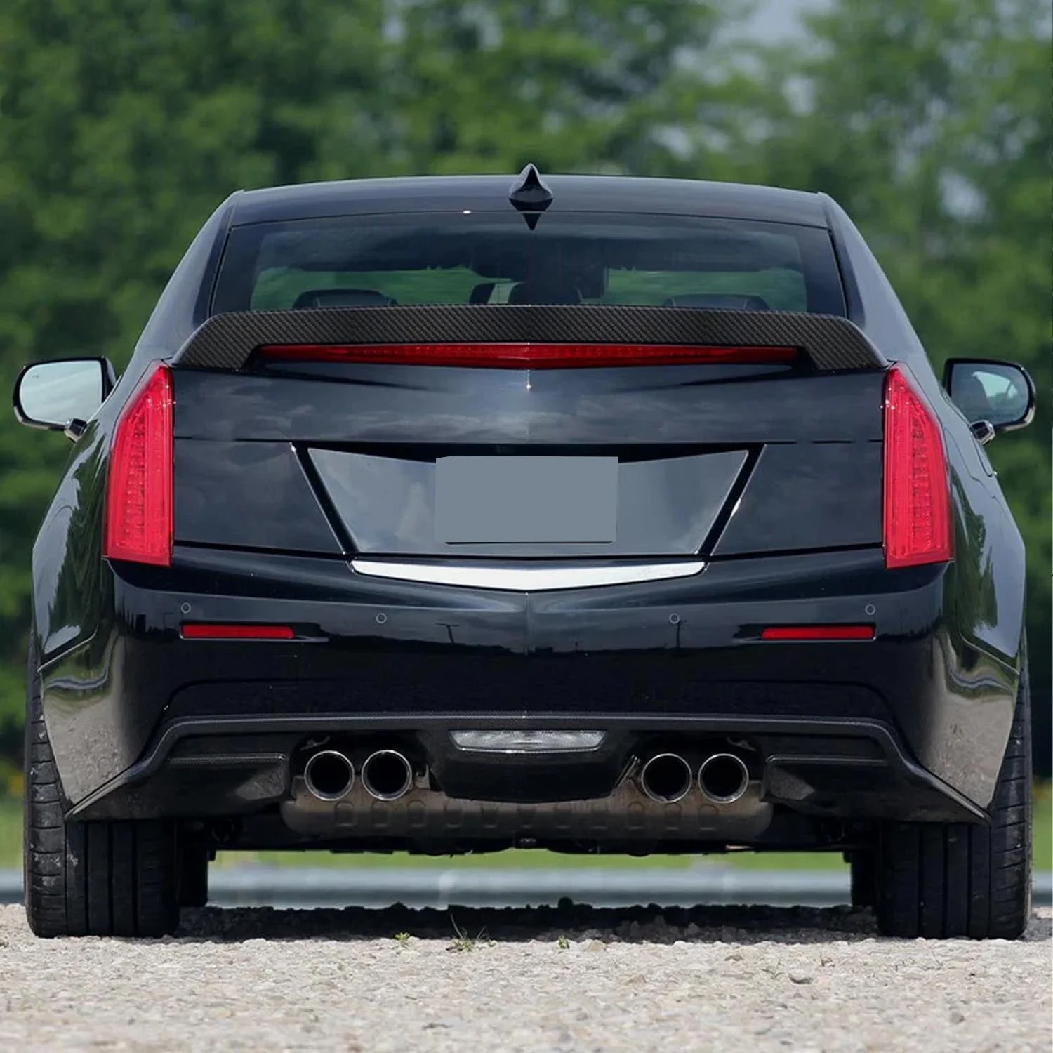 Real Carbon Fiber Rear Trunk Highkick Spoiler Wing for Cadillac ATS-V Sedan 2016–2019 - Image 5
