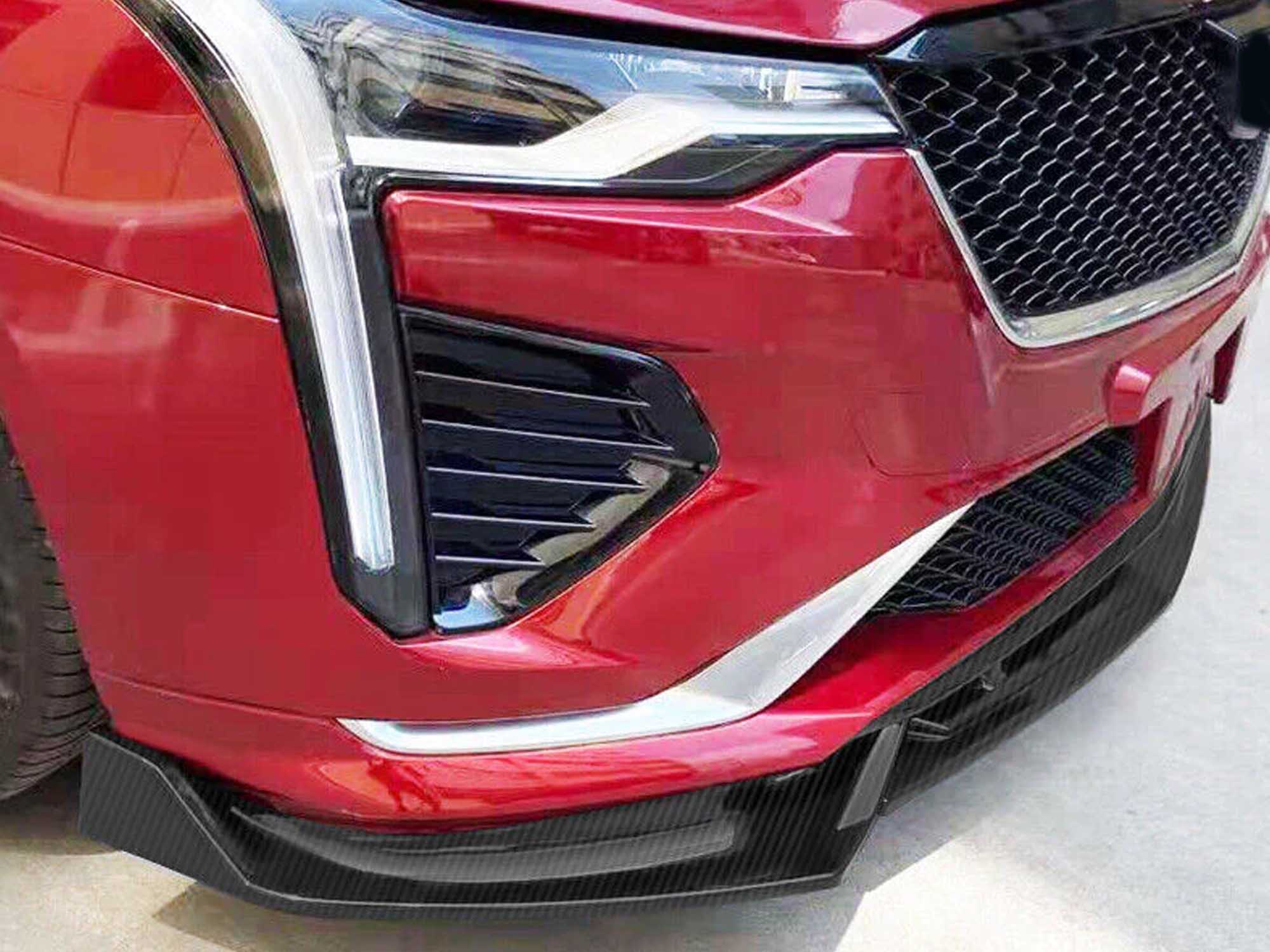 Fits 2020-2025 Cadillac CT4 Carbon Fiber Print PP Front Bumper Lip Splitter Chin - Image 2