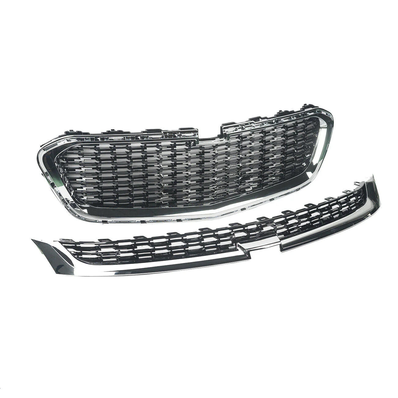 3PCS Front Upper Grille Center Lower Grill for Chevrolet Malibu 2014-2016 - Image 2