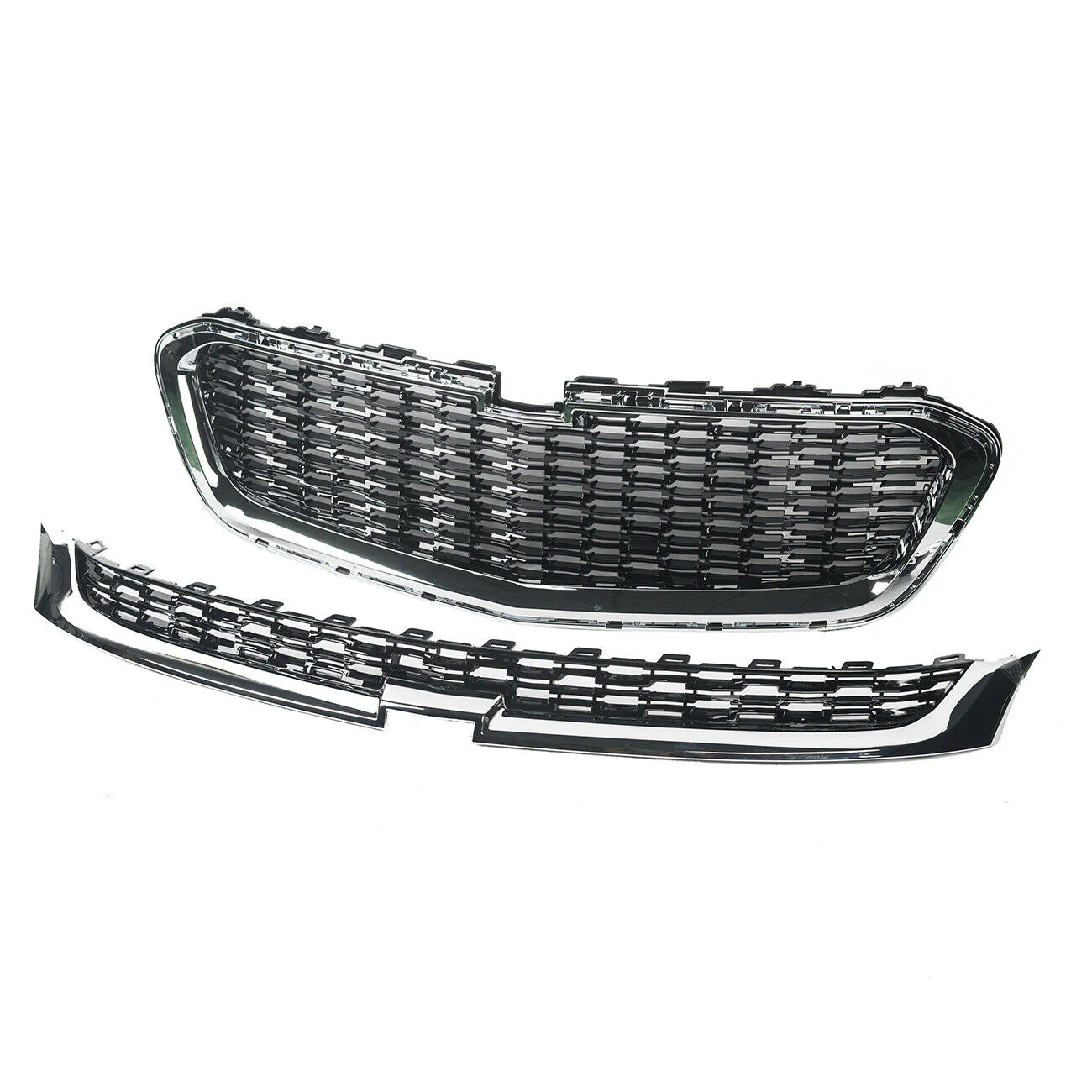 3PCS Front Upper Grille Center Lower Grill for Chevrolet Malibu 2014-2016 - Image 3