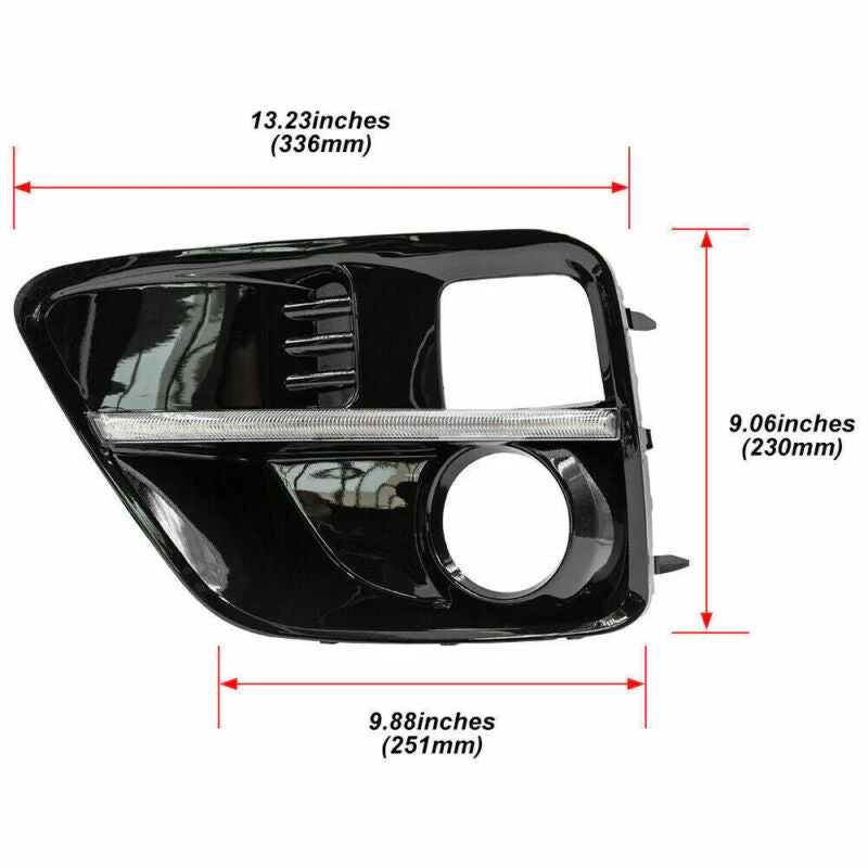 LED DRL Bumper Driving Fog Lights Lamps Bezels Fits 2015 2016 2017 Subaru WRX STI - Image 2