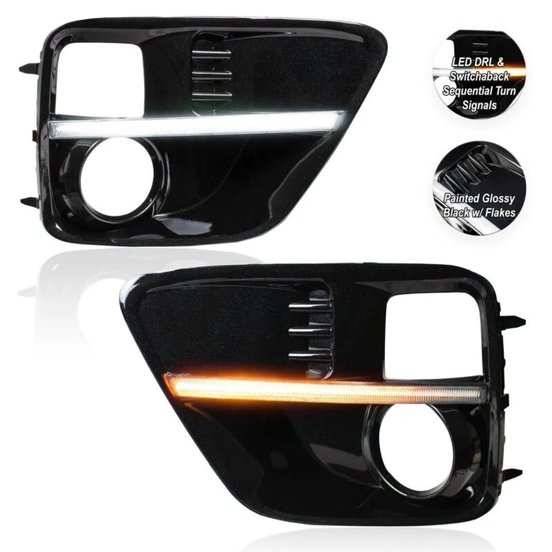 LED DRL Bumper Driving Fog Lights Lamps Bezels Fits 2015 2016 2017 Subaru WRX STI - Image 4