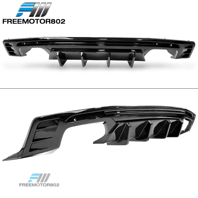 Fits 2016-2024 Chevy Camaro SS LT LS Gloss Black PP Rear Bumper Lip Diffuser Spoiler - Image 4