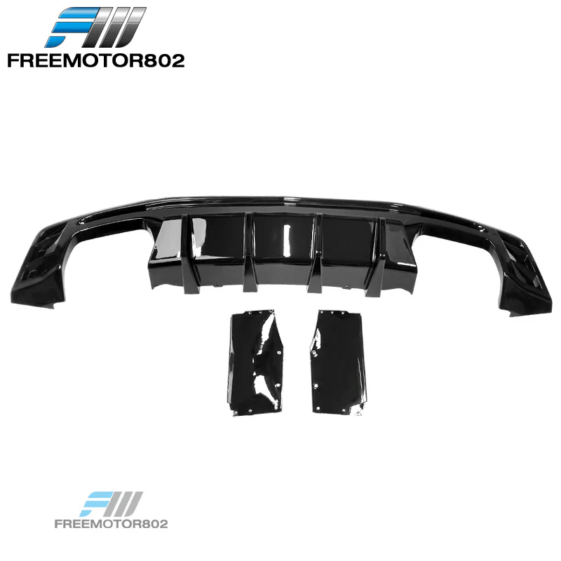 Fits 2016-2024 Chevy Camaro SS LT LS Gloss Black PP Rear Bumper Lip Diffuser Spoiler - Image 6