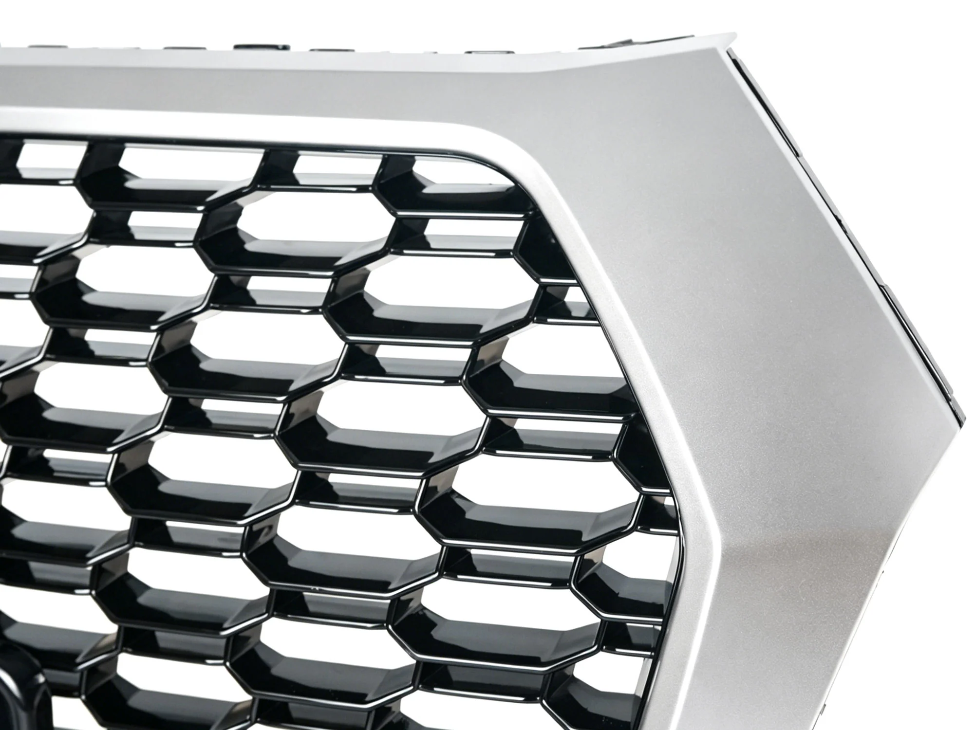 Fits 2018-2020 Audi Q5 SQ5 Front Bumper Grille Mesh Grille ( Black Honeycomb + Chrome Frame) - Image 8